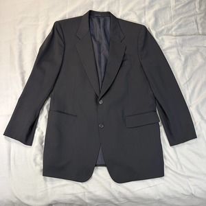 Vintage Baron Kay’s Tailor Blazer 44 Black Sport Coat Custom Made In Hong Kong